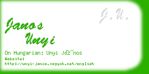 janos unyi business card